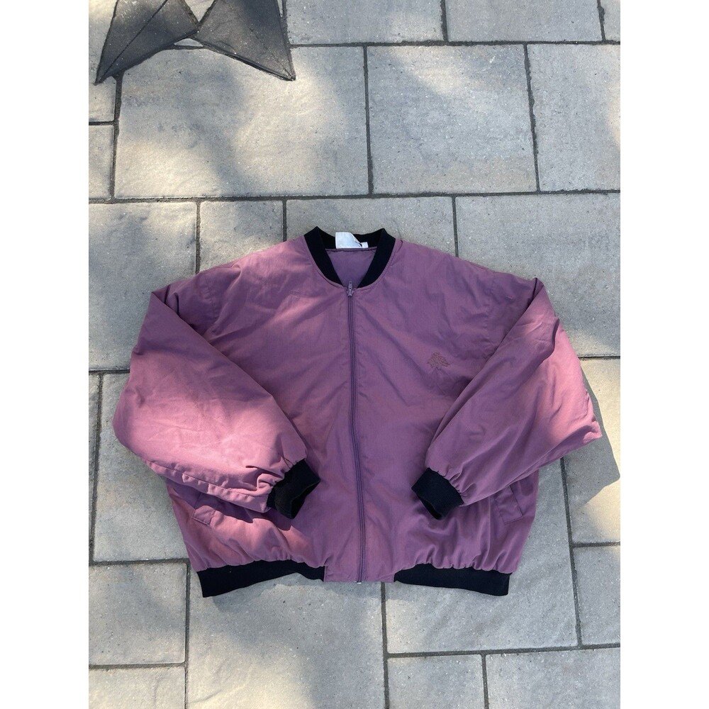 No Noncence Silk Unisex Bomber Jacket Color Plum Size EUR Large 40/46